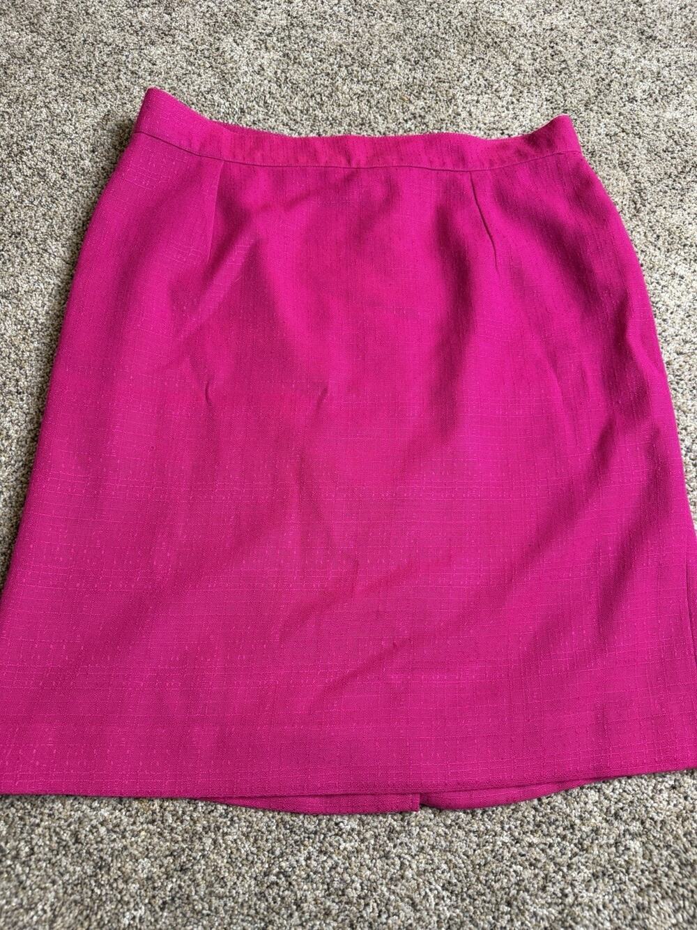 Vintage Women's Bright Pink Fuchsia Pencil Skirt Size L/XL Knit